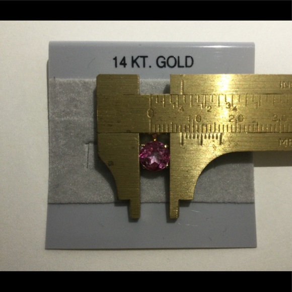 14K Gold Pink Topaz Pendant - Picture 3 of 5